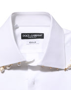 Weißes Baumwollhemd DG Logo Perle GOLD Formal