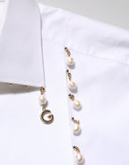 Weißes Baumwollhemd DG Logo Perle GOLD Formal