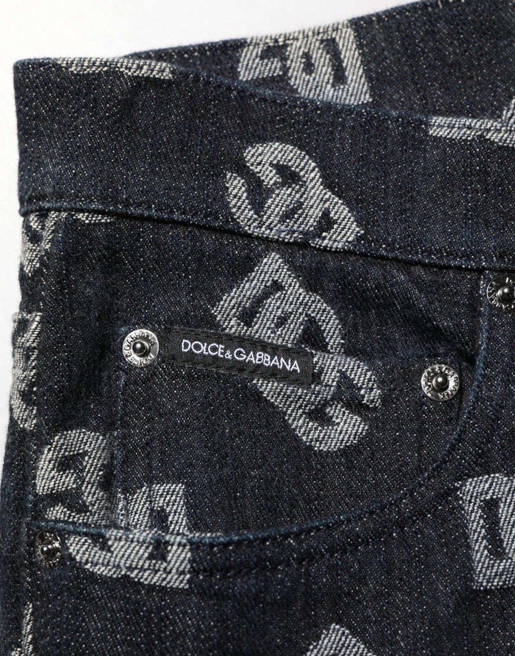 Schwarze DG Monogram Skinny Jeans aus Baumwoll-Denim
