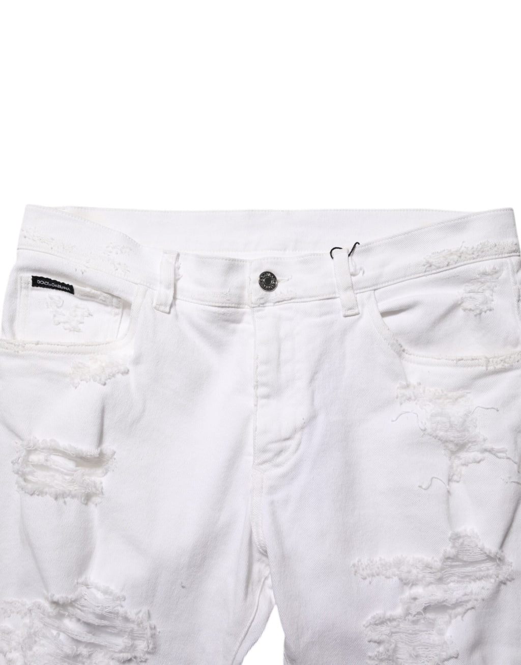 Weiße Used-Look-Jeans mit Rissen