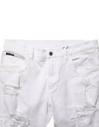Weiße Used-Look-Jeans mit Rissen