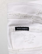 Weiße Used-Look-Jeans mit Rissen