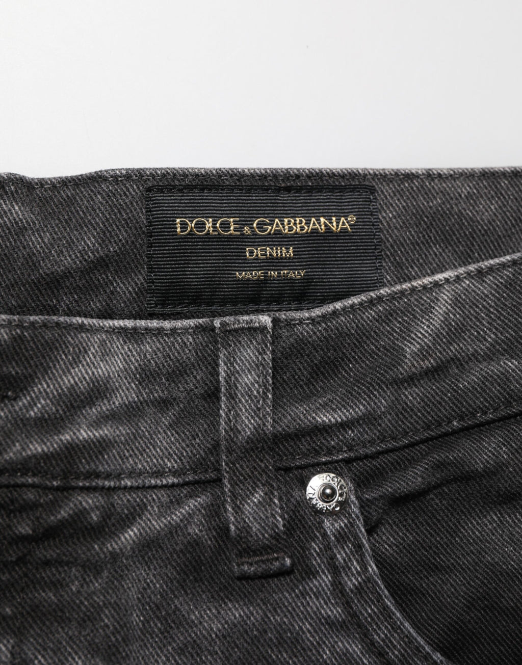 Black Cotton Mid Waist Denim Men Bermuda Short