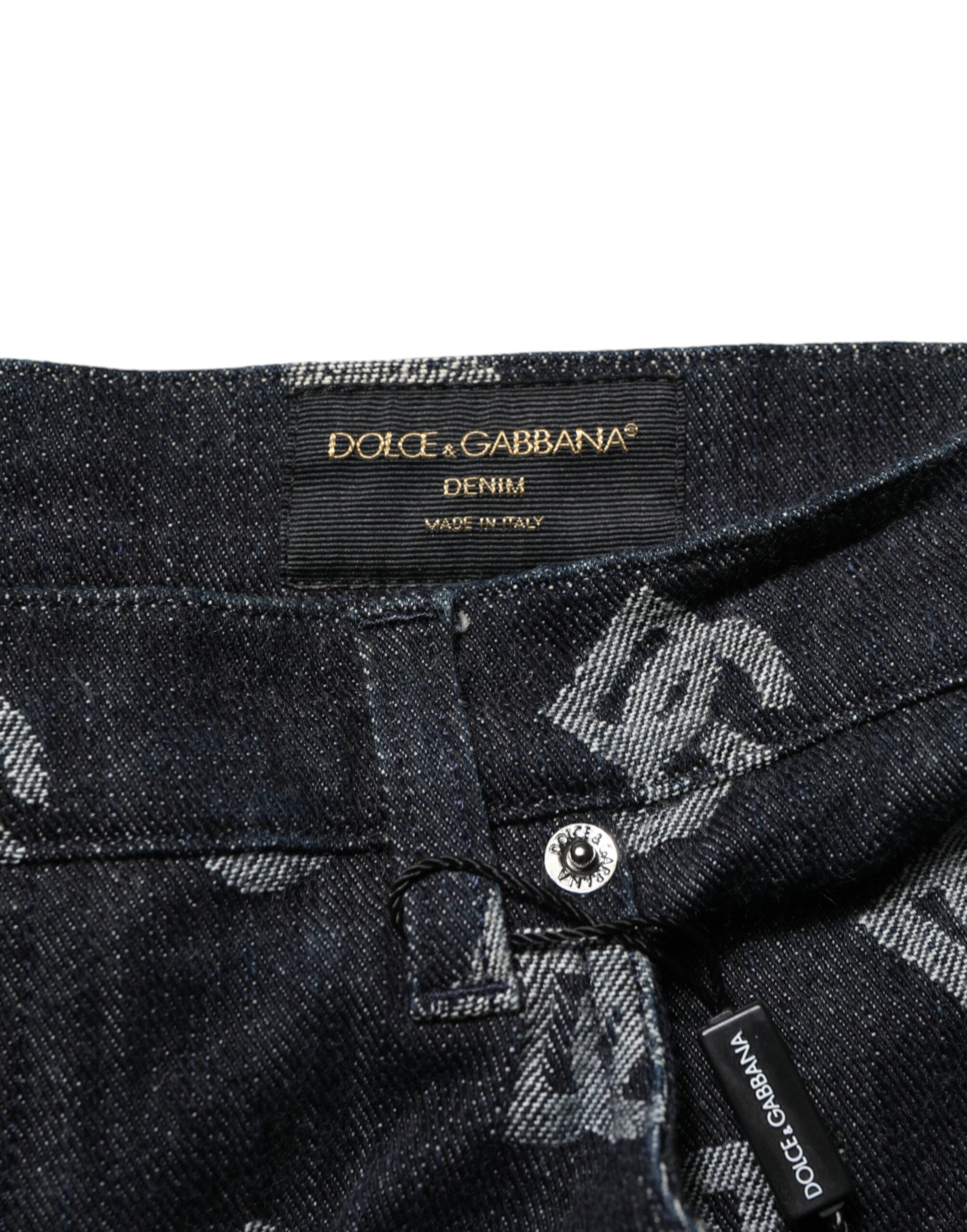 Black Monogram Denim Cargo Men Bermuda Short