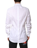 White Cotton Collared GOLD FormalDress Shirt