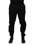 Schwarze lässige Stretch-Baumwollhose