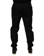 Schwarze lässige Stretch-Baumwollhose