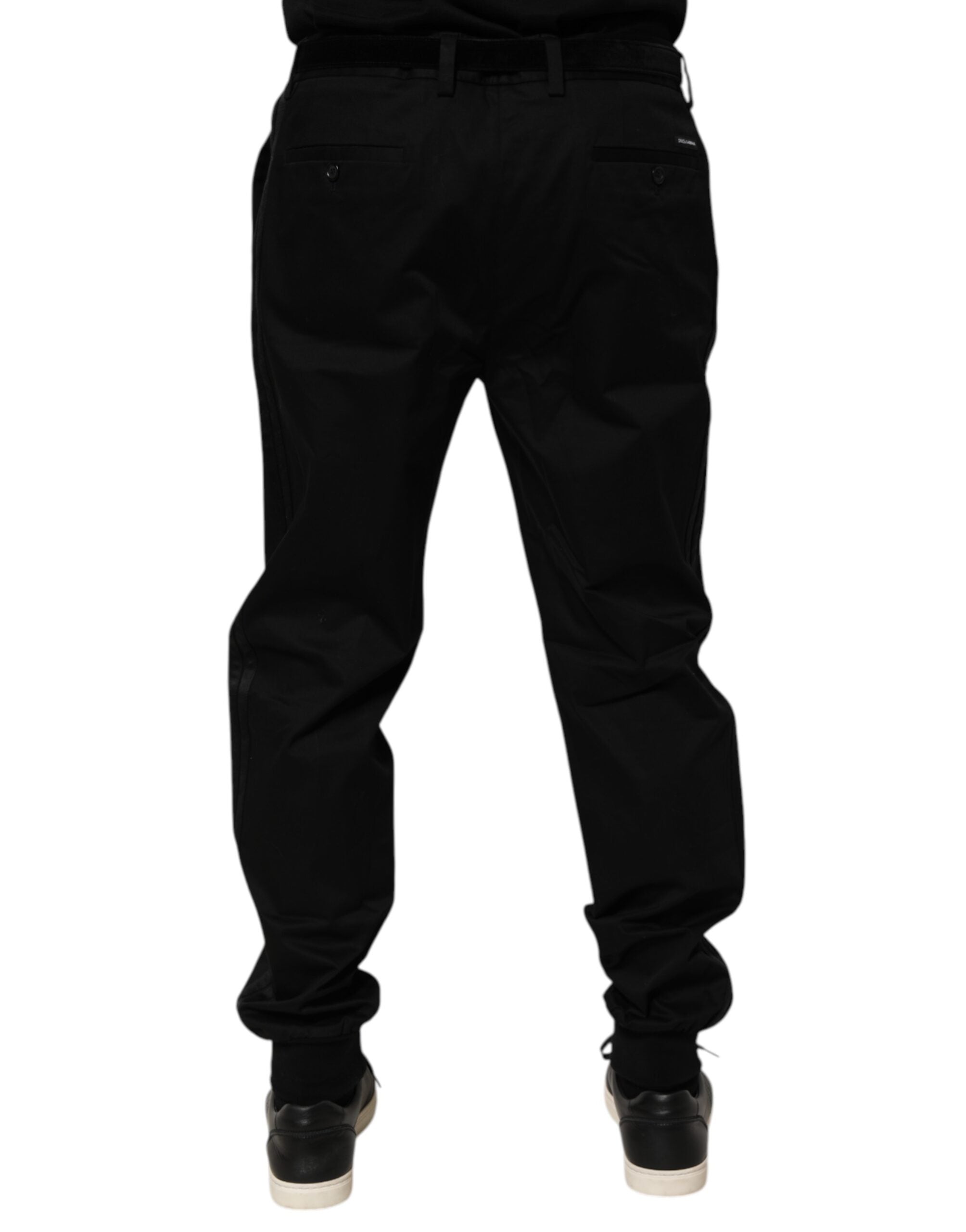 Schwarze lässige Stretch-Baumwollhose