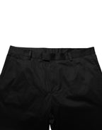 Schwarze lässige Stretch-Baumwollhose
