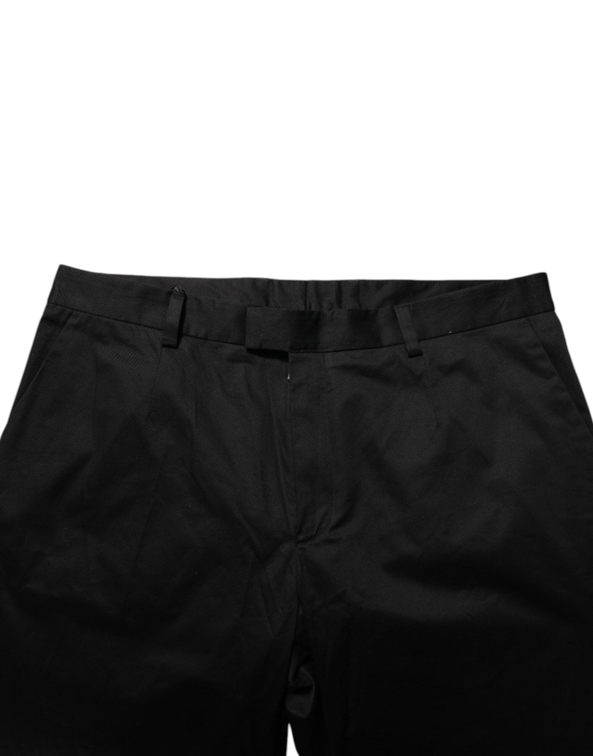 Schwarze lässige Stretch-Baumwollhose