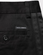 Schwarze lässige Stretch-Baumwollhose