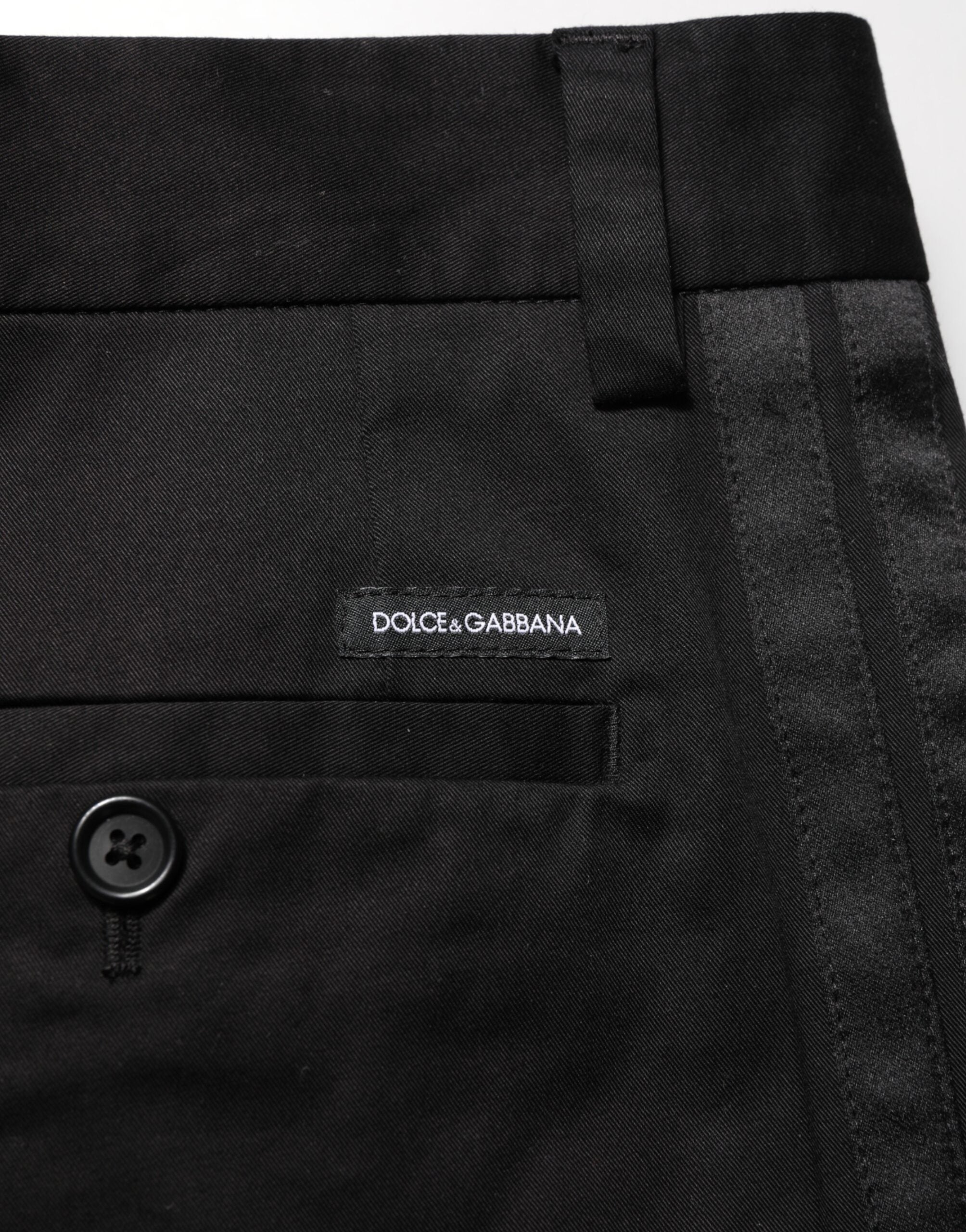 Schwarze lässige Stretch-Baumwollhose