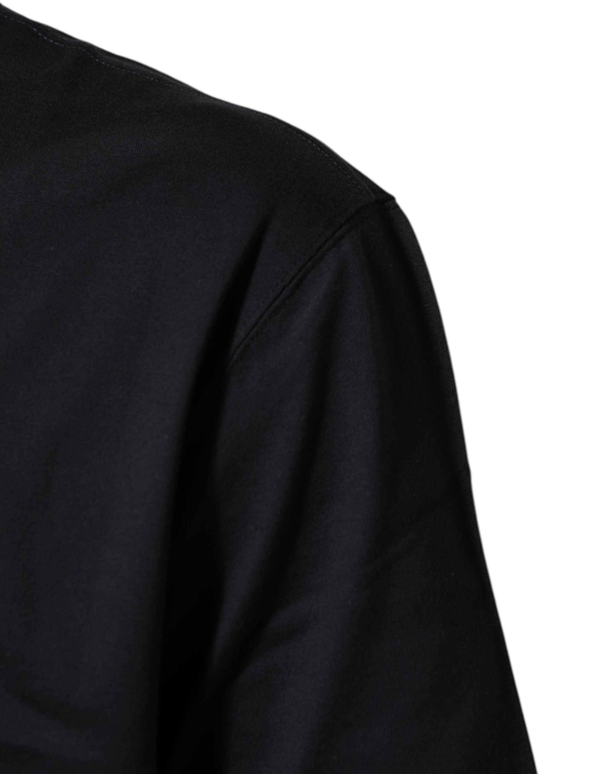 Black Logo Compass Cotton Crew Neck T-shirt