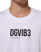 Weißes, ärmelloses Tanktop aus Baumwolle mit Aufdruck