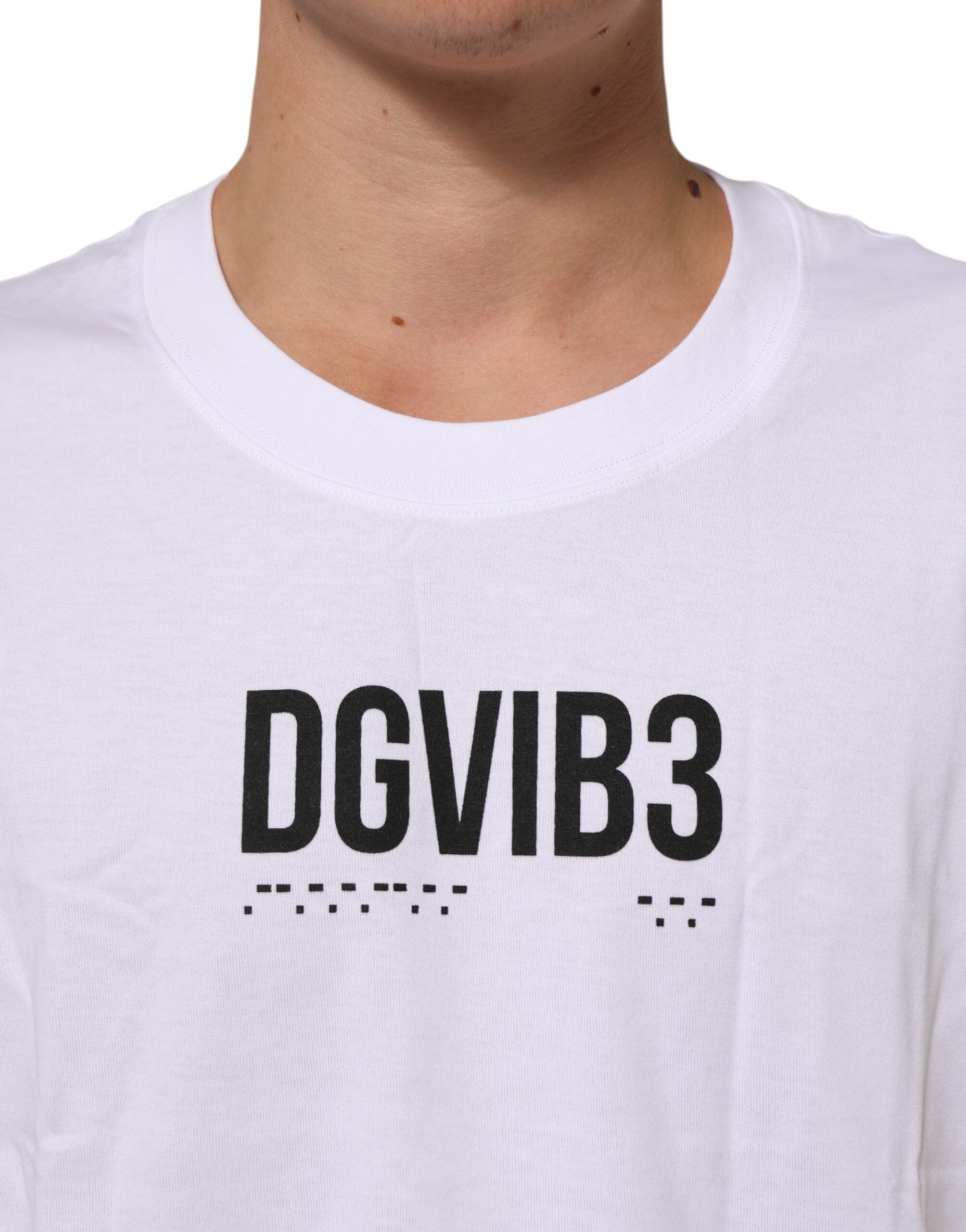 Weißes, ärmelloses Tanktop aus Baumwolle mit Aufdruck