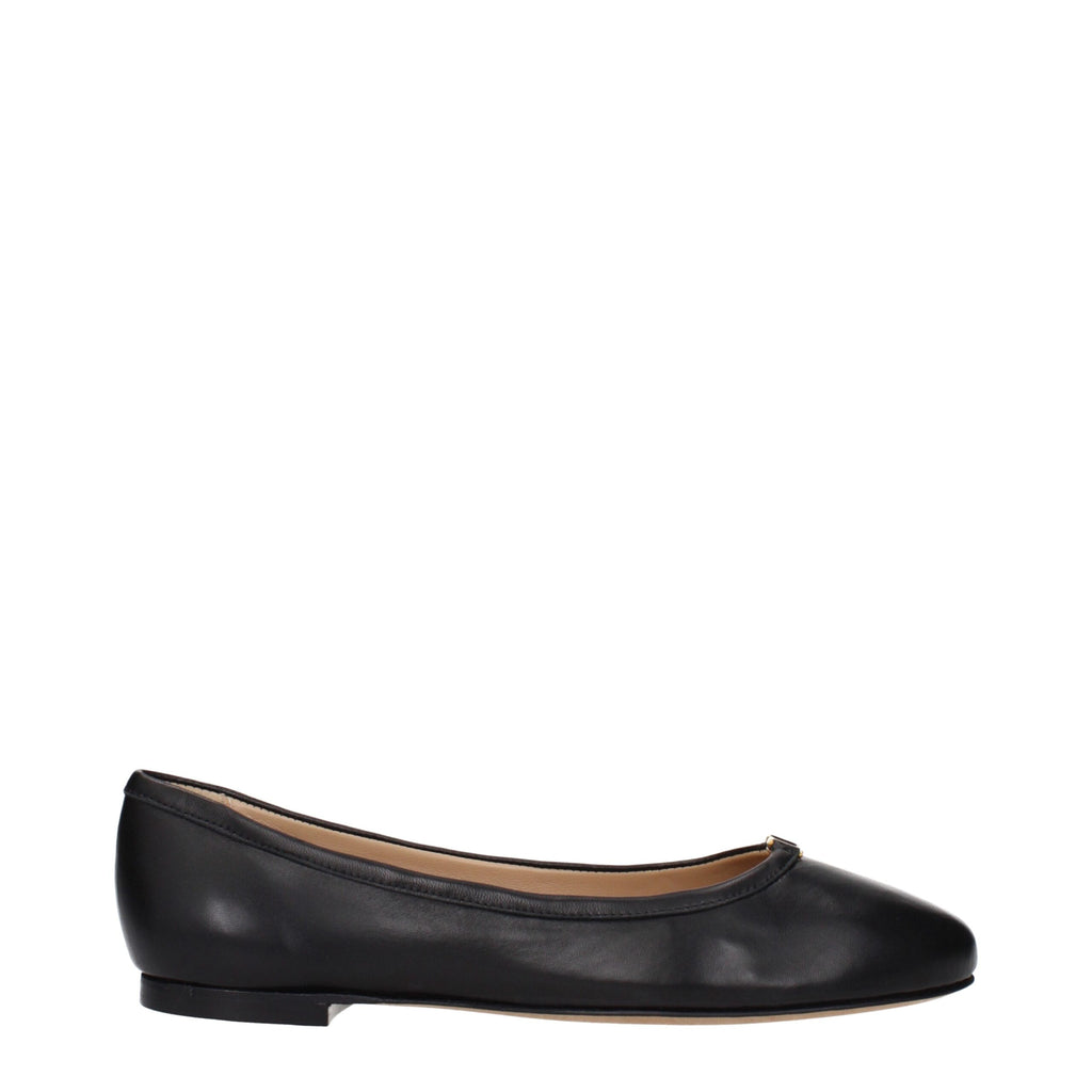 Ballerinas aus schwarzem Leder