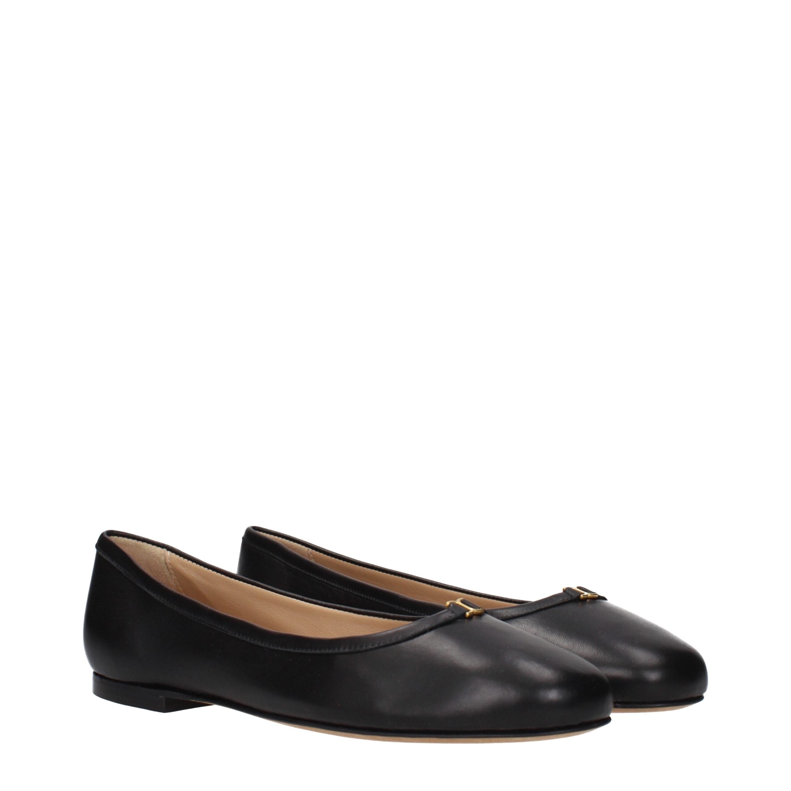 Ballerinas aus schwarzem Leder