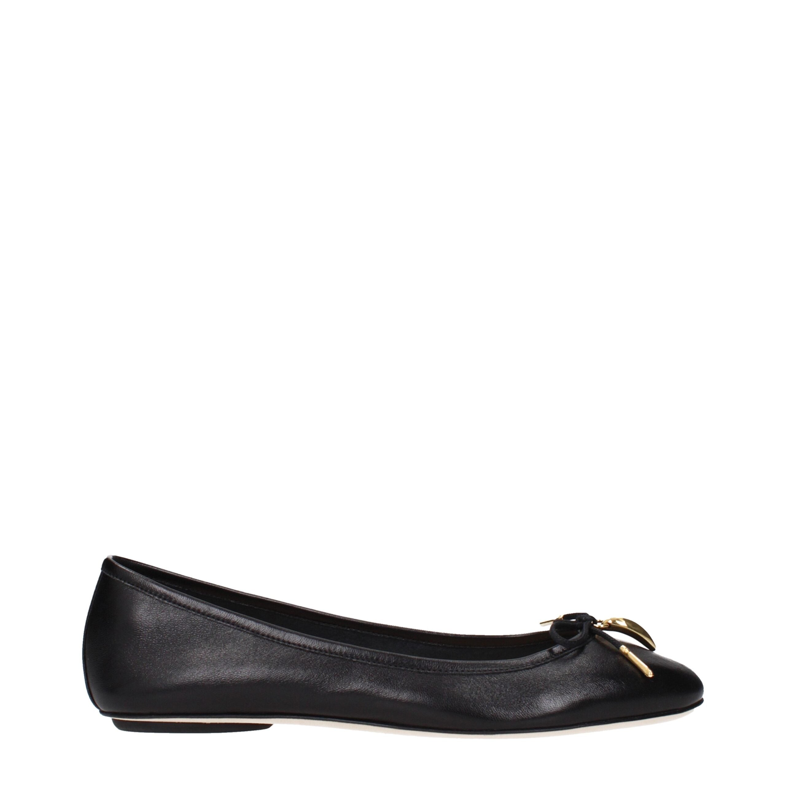 Schwarze Ballerinas aus Leder