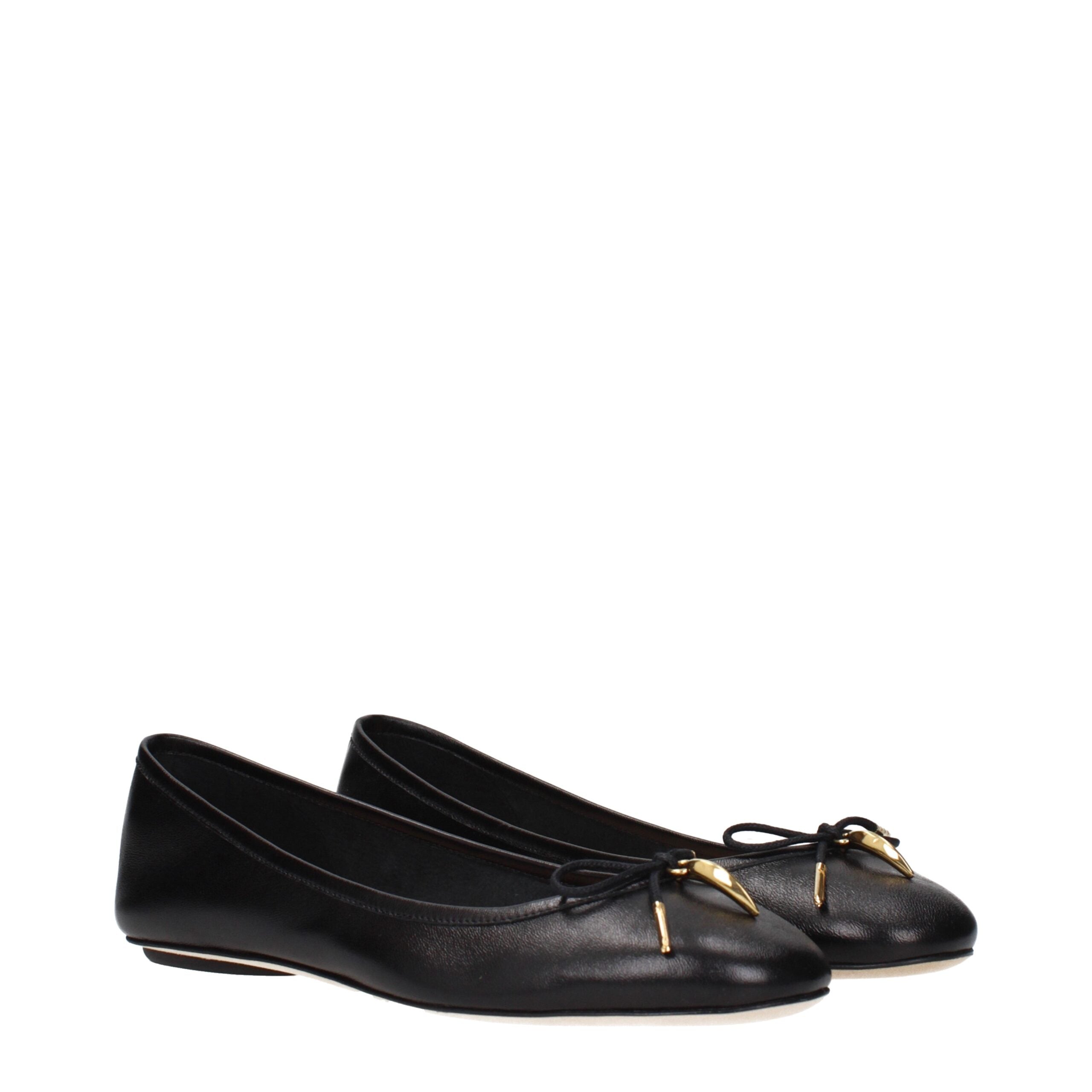 Schwarze Ballerinas aus Leder