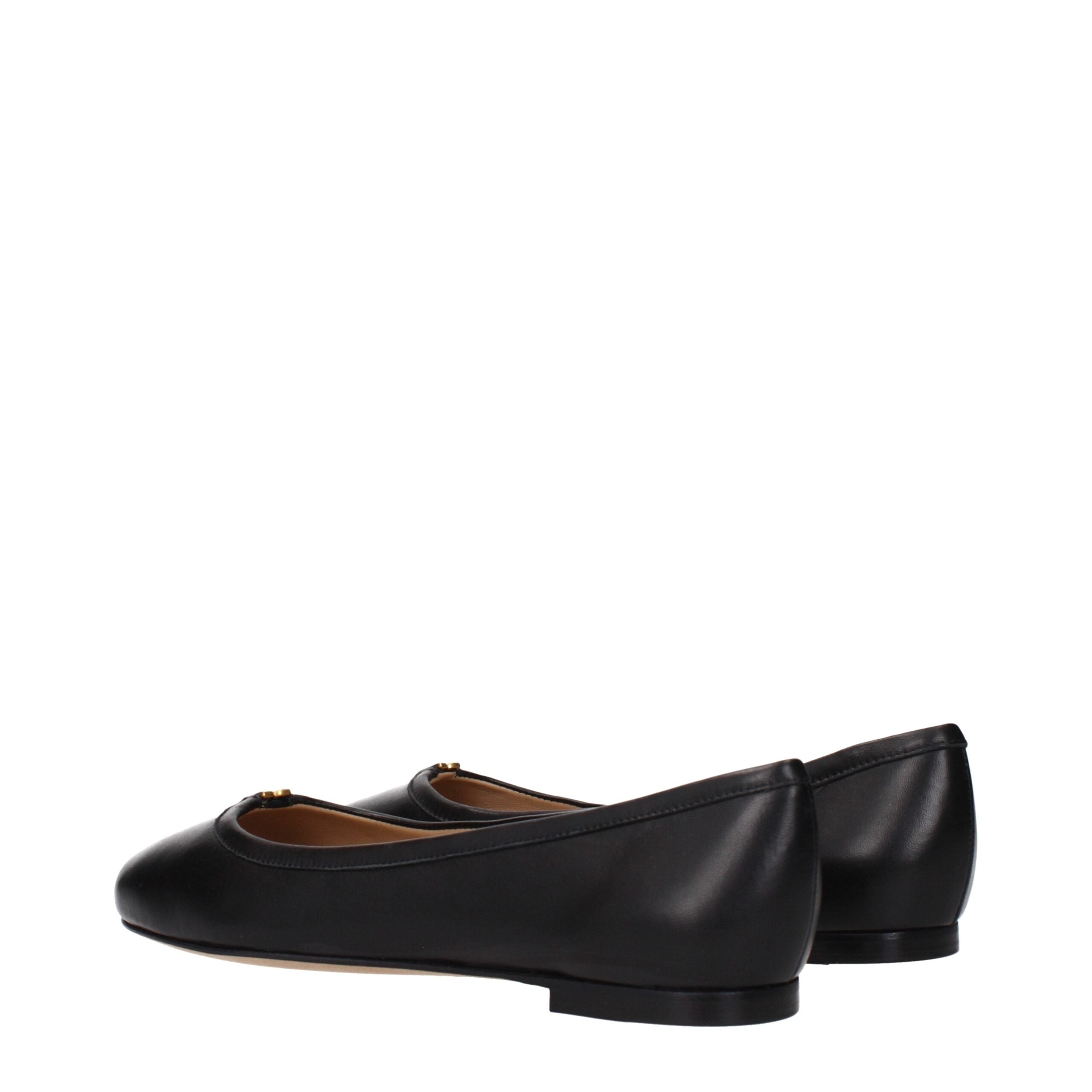 Ballerinas aus schwarzem Leder