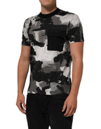 Herren-T-Shirt mit kurzen Ärmeln und mehrfarbigem Tarnmuster