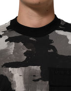 Herren-T-Shirt mit kurzen Ärmeln und mehrfarbigem Tarnmuster