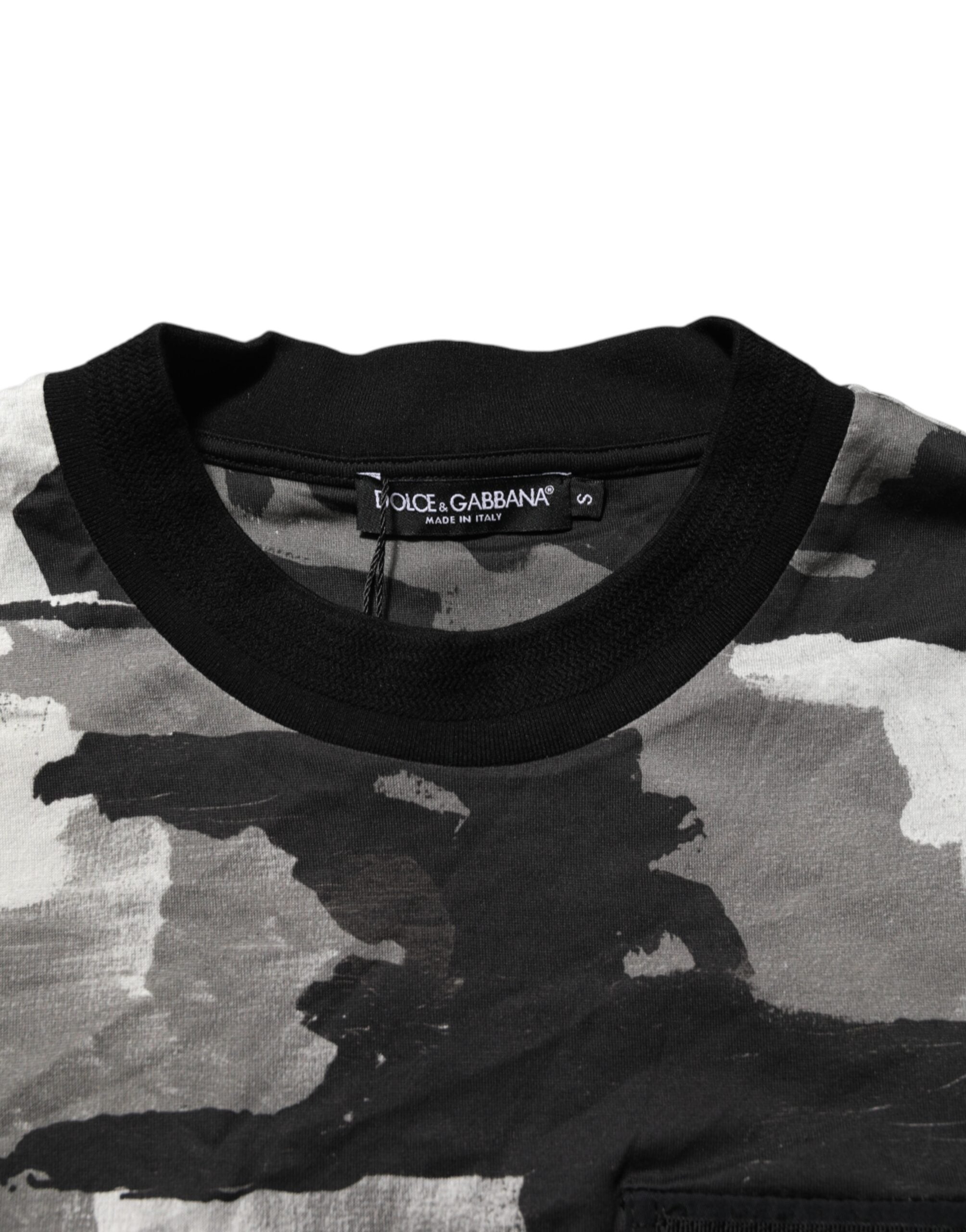 Herren-T-Shirt mit kurzen Ärmeln und mehrfarbigem Tarnmuster