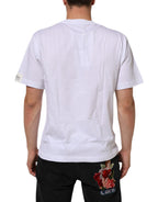 Weißes T-Shirt aus Baumwolle mit Rundhalsausschnitt und Grafikprint