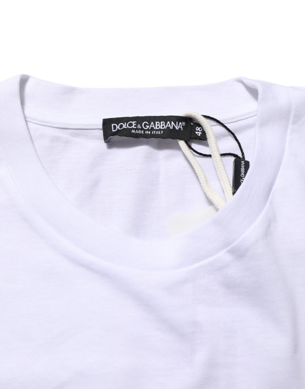 Weißes T-Shirt aus Baumwolle mit Rundhalsausschnitt und Grafikprint