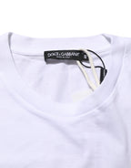 Weißes T-Shirt aus Baumwolle mit Rundhalsausschnitt und Grafikprint