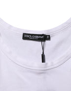 White Sleeveless Round Neck Tank Top T-shirt