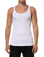 Weißes ärmelloses Rundhals-Tanktop-T-Shirt