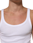 Weißes ärmelloses Rundhals-Tanktop-T-Shirt