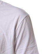 T-shirt girocollo in cotone bianco a maniche corte