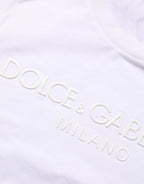 T-shirt girocollo in cotone bianco a maniche corte