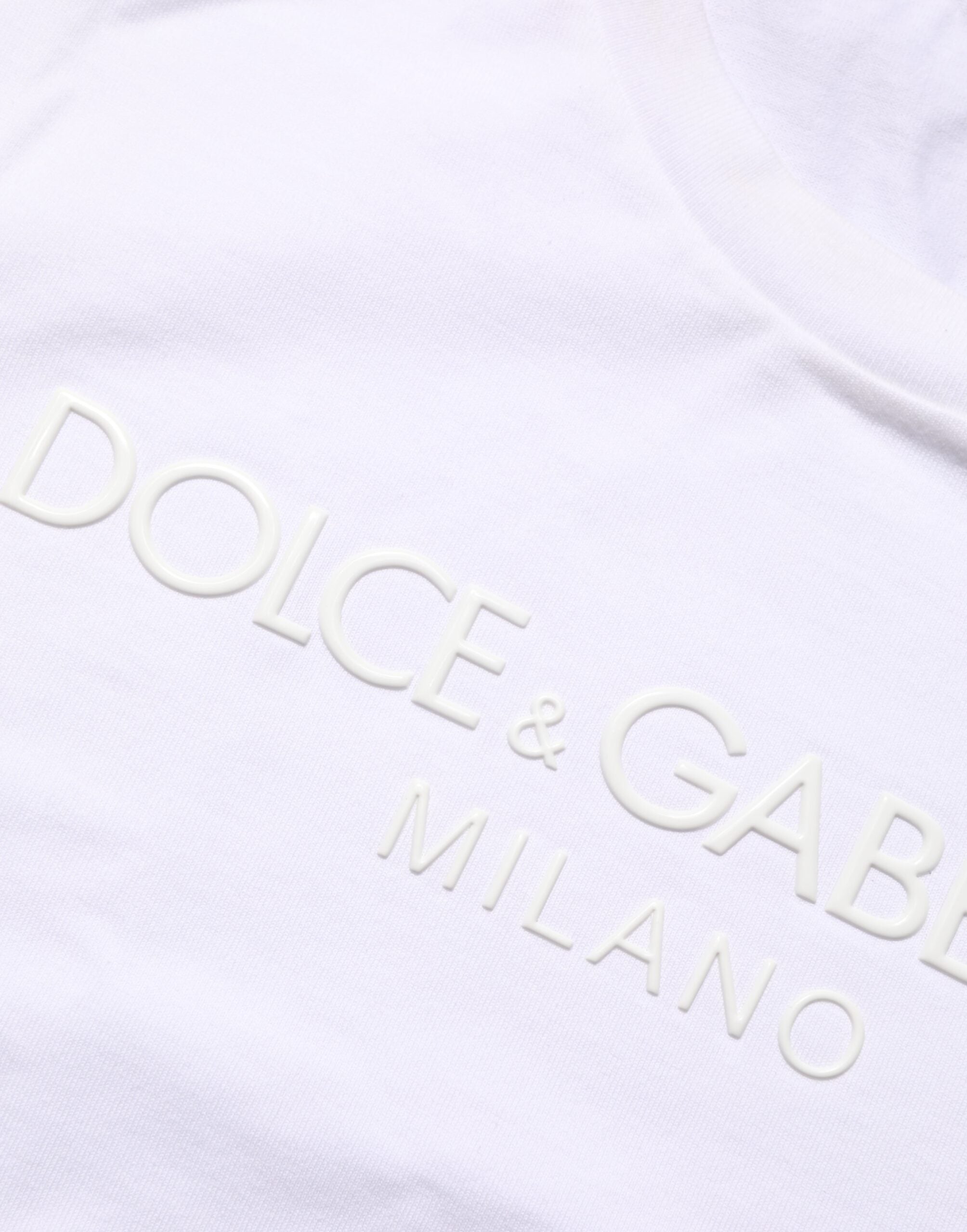 T-shirt girocollo in cotone bianco a maniche corte