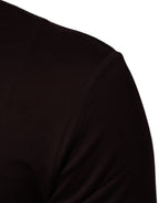 Brown Logo Plaque Cotton Crew Neck T-shirt