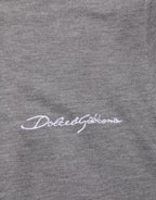 Gray Logo Embroidery Collared Polo T-shirt