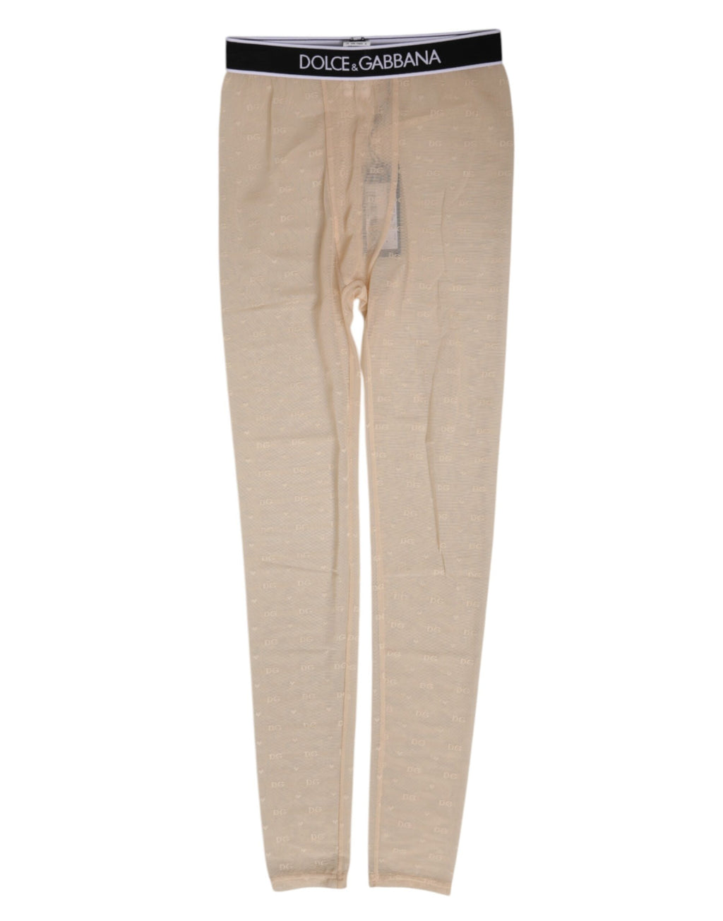 Beige Nylon-Logo-Leggingshose Unterwäsche