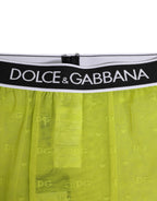 Neon-Grün Nylon Logo Schnürung Leggings Hose Unterwäsche