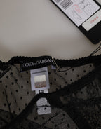 Black Lace Polka Dot Mesh High Waist Underwear