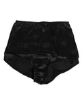Schwarzes Seiden-Stretch-Miederhöschen mit hoher Taille