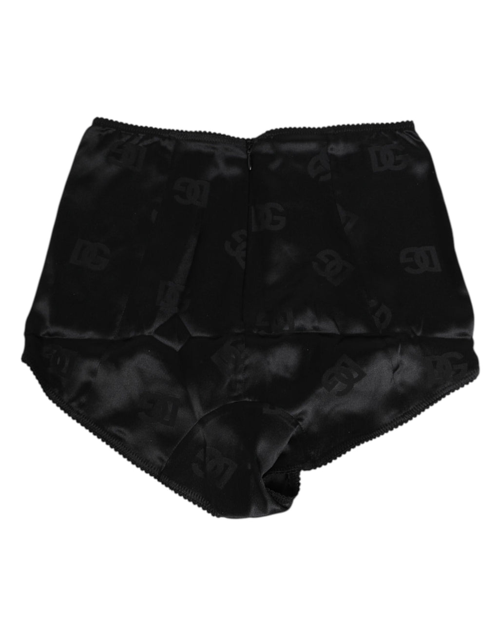 Schwarzes Seiden-Stretch-Miederhöschen mit hoher Taille