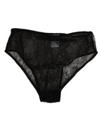 Schwarze High Waist Panty aus elastischem Nylon