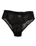 Schwarze High Waist Panty aus elastischem Nylon