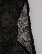 Schwarze High Waist Panty aus elastischem Nylon