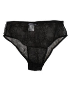 Schwarze High Waist Panty aus elastischem Nylon