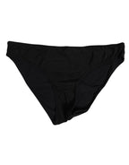 Mutandine Nere Elasticizzate in Nylon da Donna
