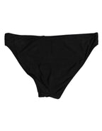 Mutandine Nere Elasticizzate in Nylon da Donna