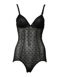 Black Nylon Stretch Bodysuit Lingerie Underwear